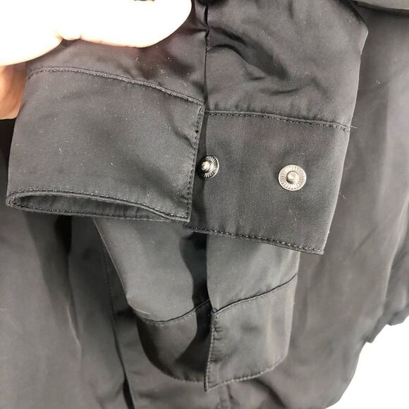 H&m Black Satin Utility/Military Jacket Sz‎ Euro 46, US 36R (Small) - Picture 5 of 8